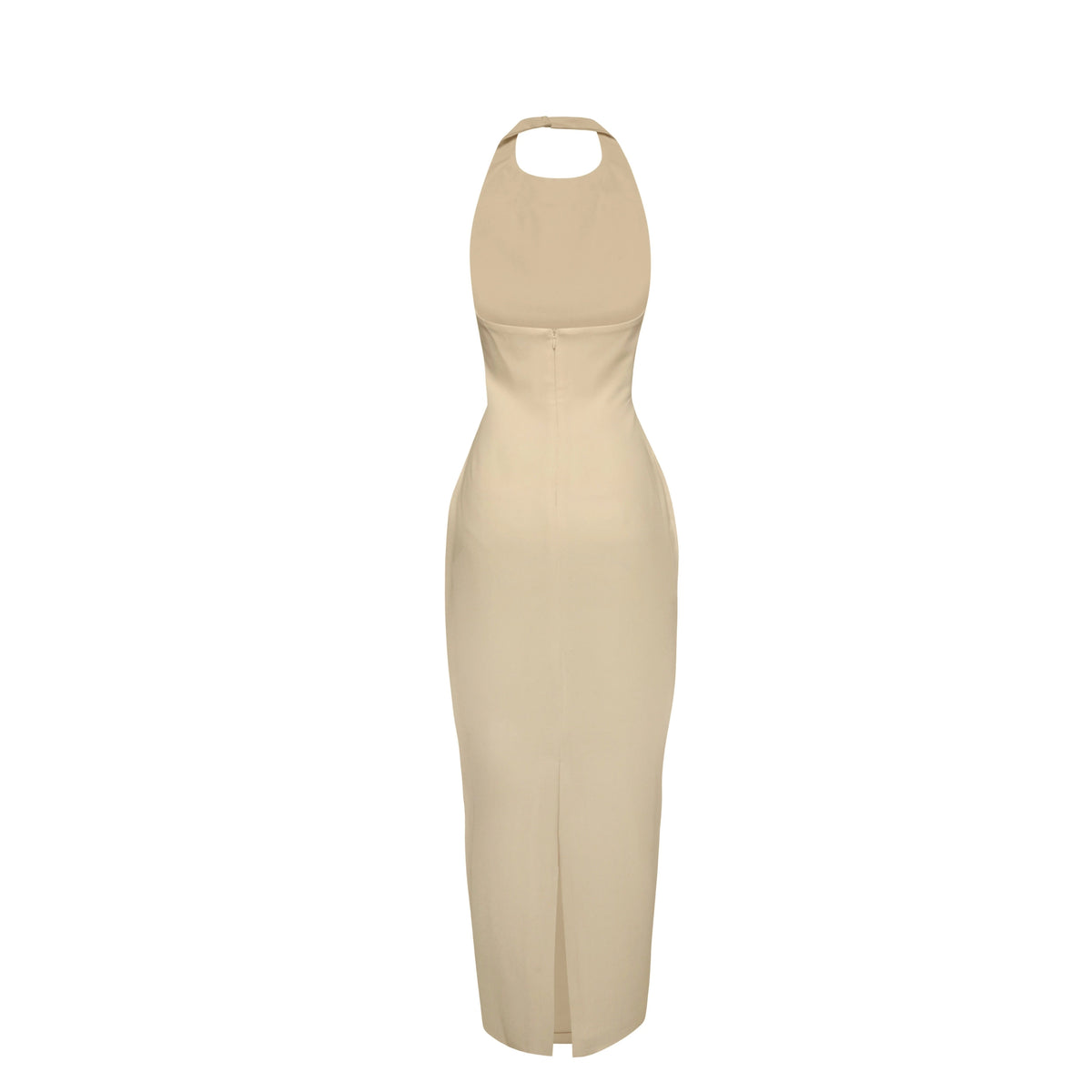 Luna Maxi - Halter Neck Back Criss-Cross Maxi Dress Yellow Fabslay