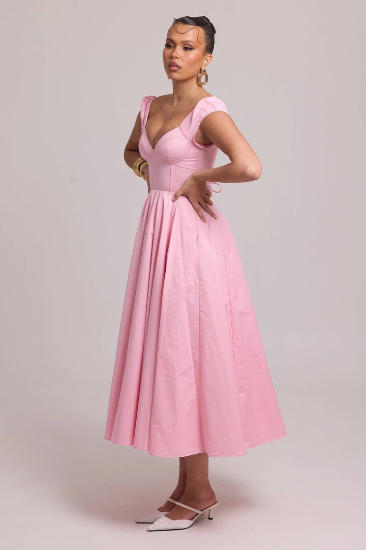 Lightweight cotton Roselle dress with soft movement and structure