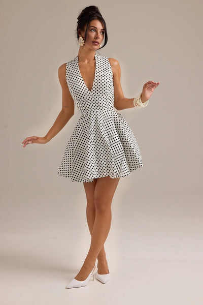 ELSA POLKA DOT MINI DRESS WITH POCKETS
