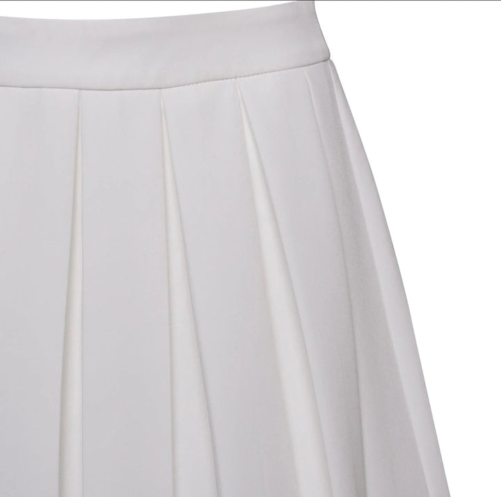 Dolcezza - Mini Bold Pleated Skirt White Fabslay