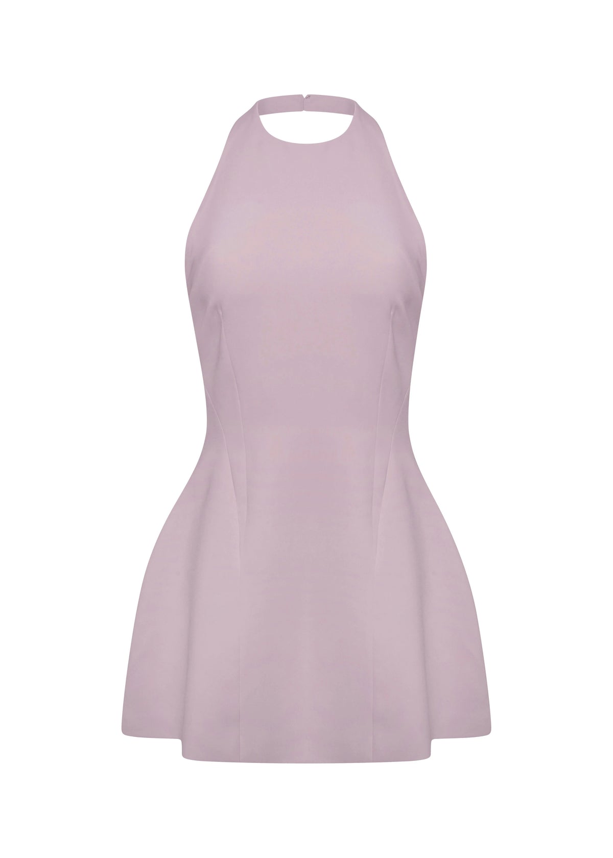 Luna - Halter Neck Back Criss-Cross Mini Dress Pale Pink Fabslay