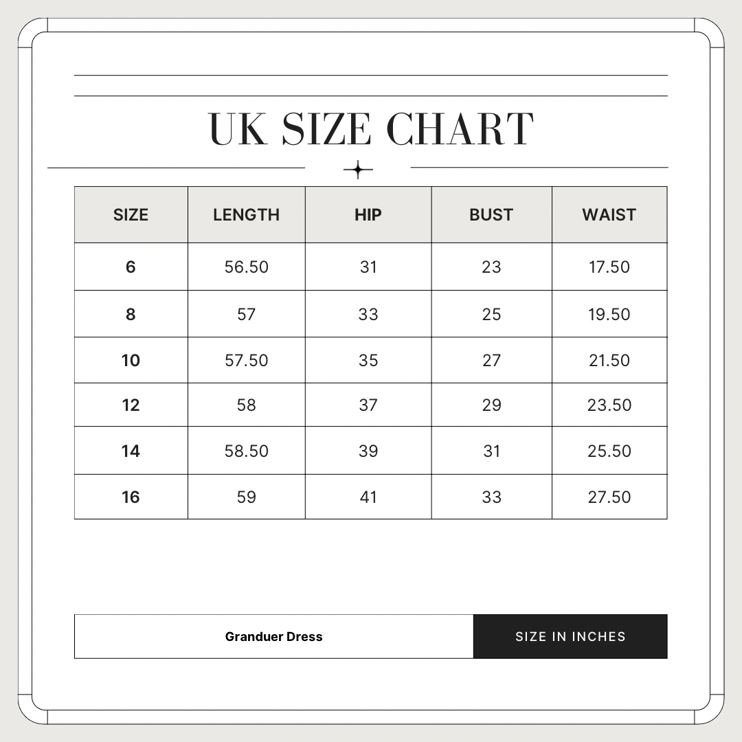 GRANDEUR size chart